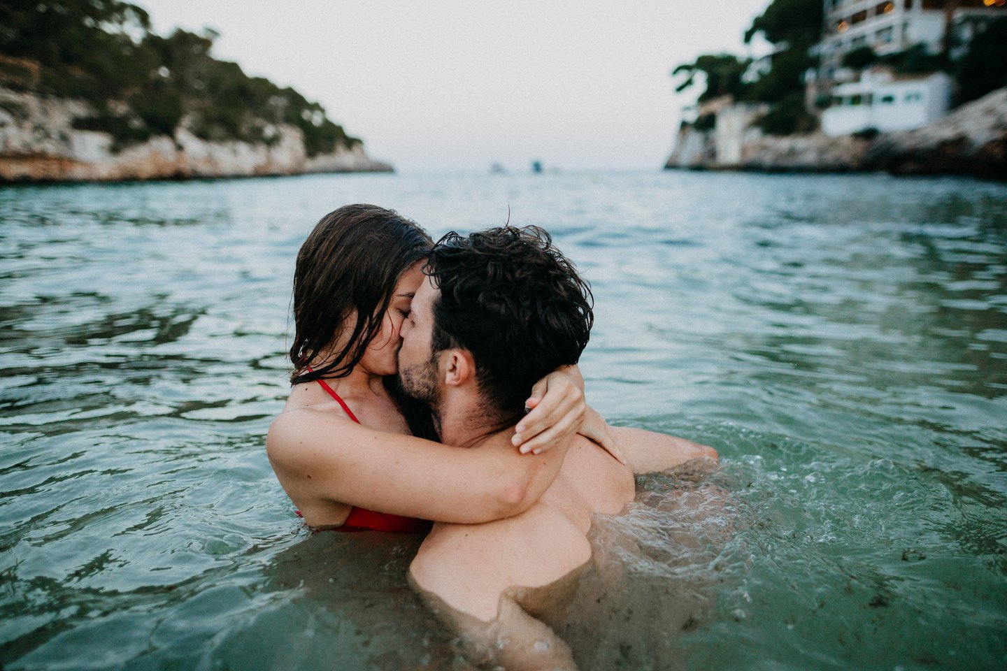 Couple Kissing in Water